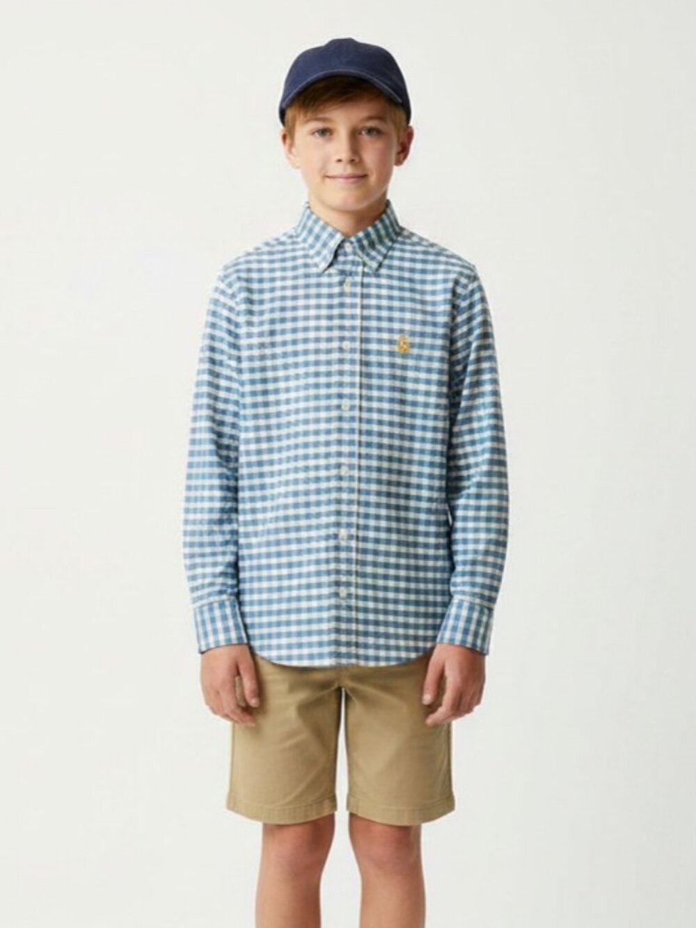 Brooks Brothers Boys Gingham Non-Iron Button-Down Collar Shirt 100% Cotton YM